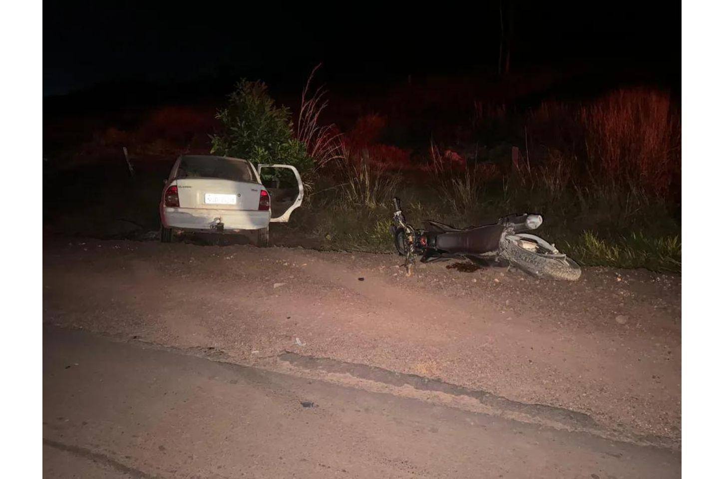 Casal é encontrado morto após acidente entre moto e carro em rodovia de MT